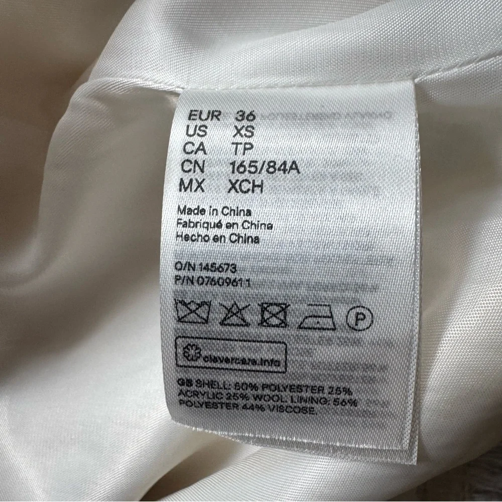 Cream Textured Jacket H&M New Without Tags Size XS - Picture 13 of 16